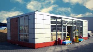 Shopping container, Grupa Pegaz company shop 72m2 - view 1