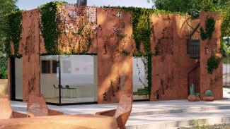 Pawilon z tarasem CORTEN - wizualizacja - 3